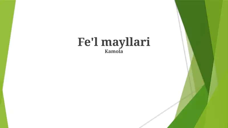Fe'l mayllari 1