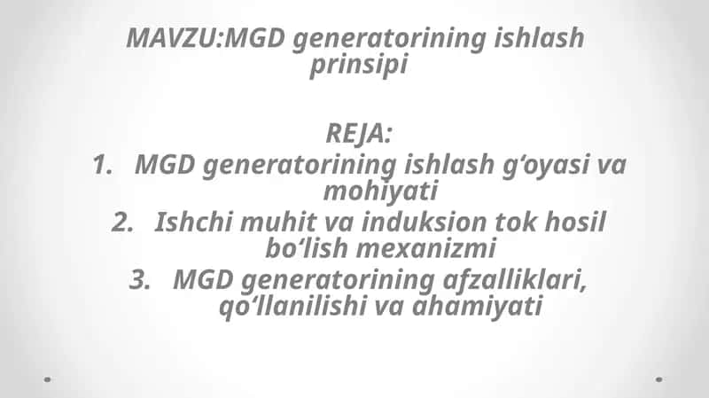 MGDgeneratorining ishlash prinsipi 1