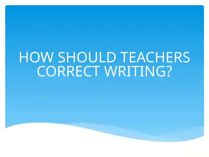 Teaching Writing Correction Strategies