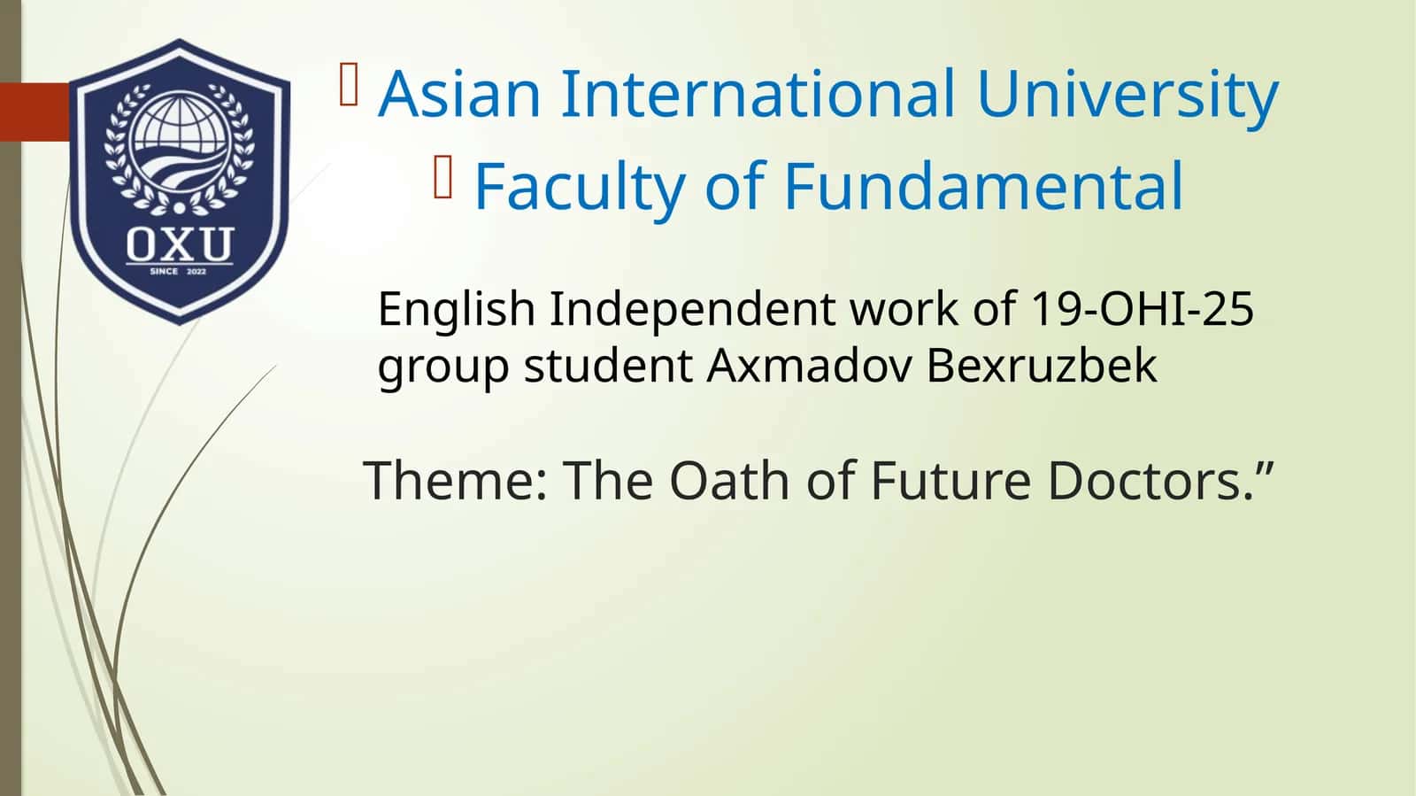 The Oath of Future Doctors 1
