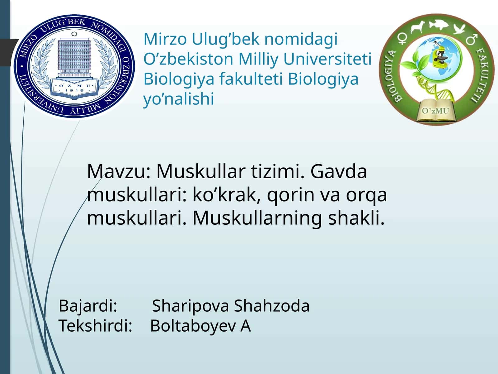 Biologiya fakulteti Biologiya yo’nalishi 1