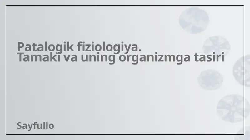Tamaki Tarkibi va uning Organizmga Tasiri 1
