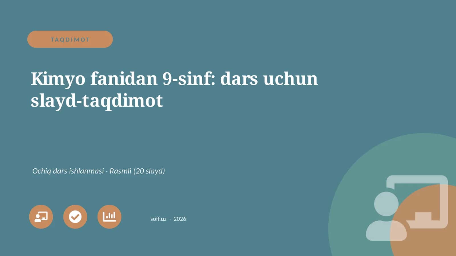 Kimyo fanidan 9-sinf: dars uchun slayd-taqdimot 1