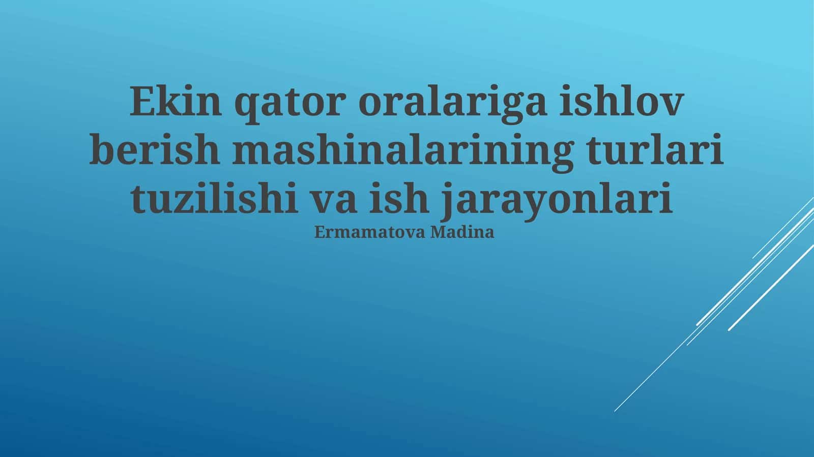 Ekin qator oralariga ishlov berish mashinalari 1