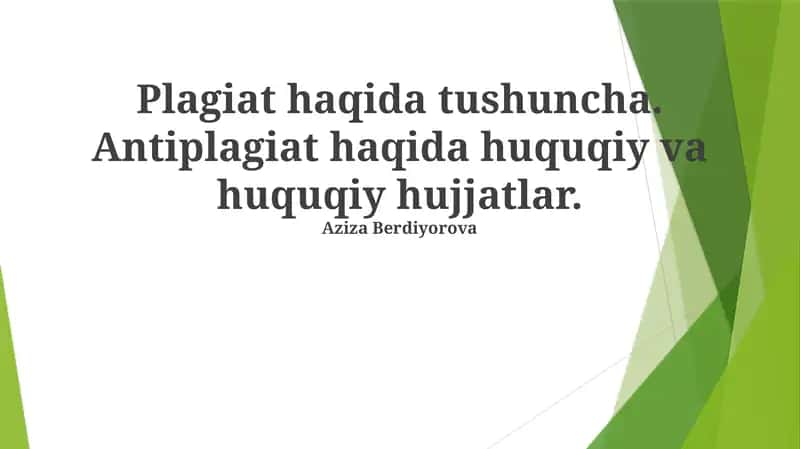 Plagiat haqida tushuncha 1