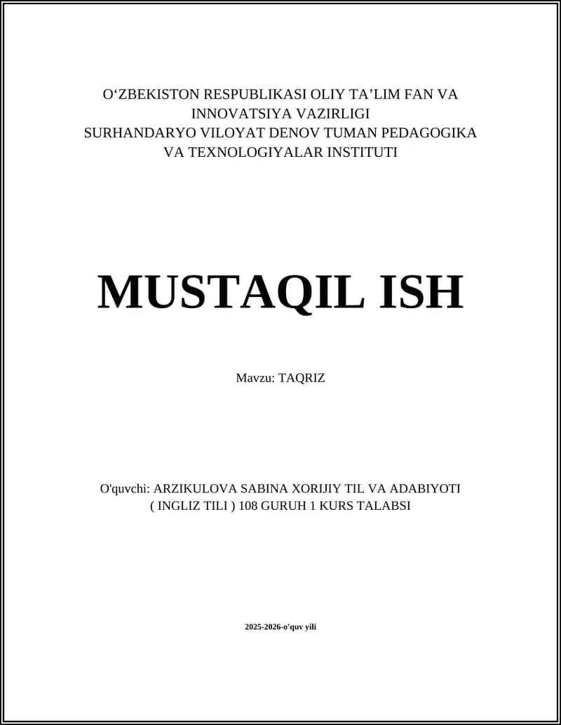 TAQRIZ 1