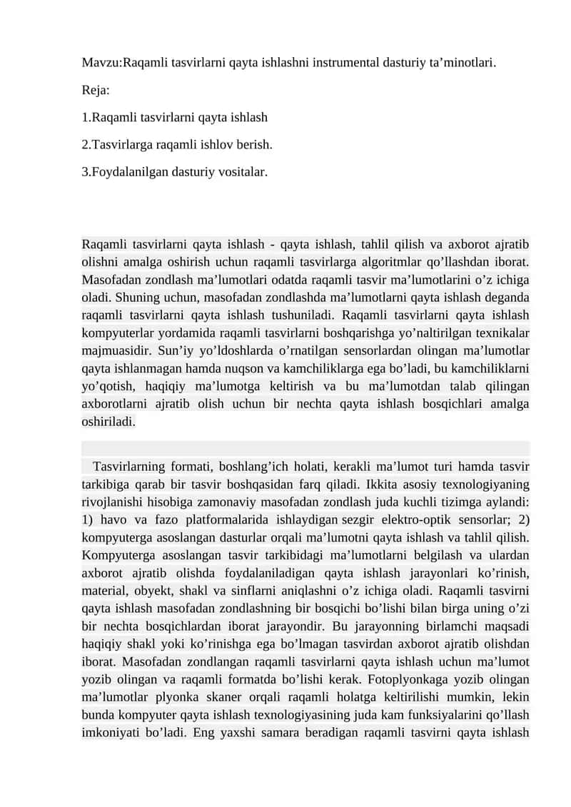 Raqamli tasvirlarni qayta ishlashni instrumental dasturiy ta’minotlari 1