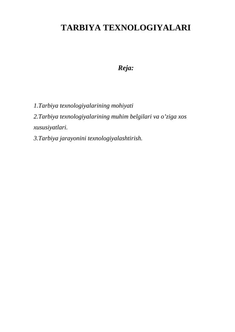 Tarbiya Texnologiyalari 1