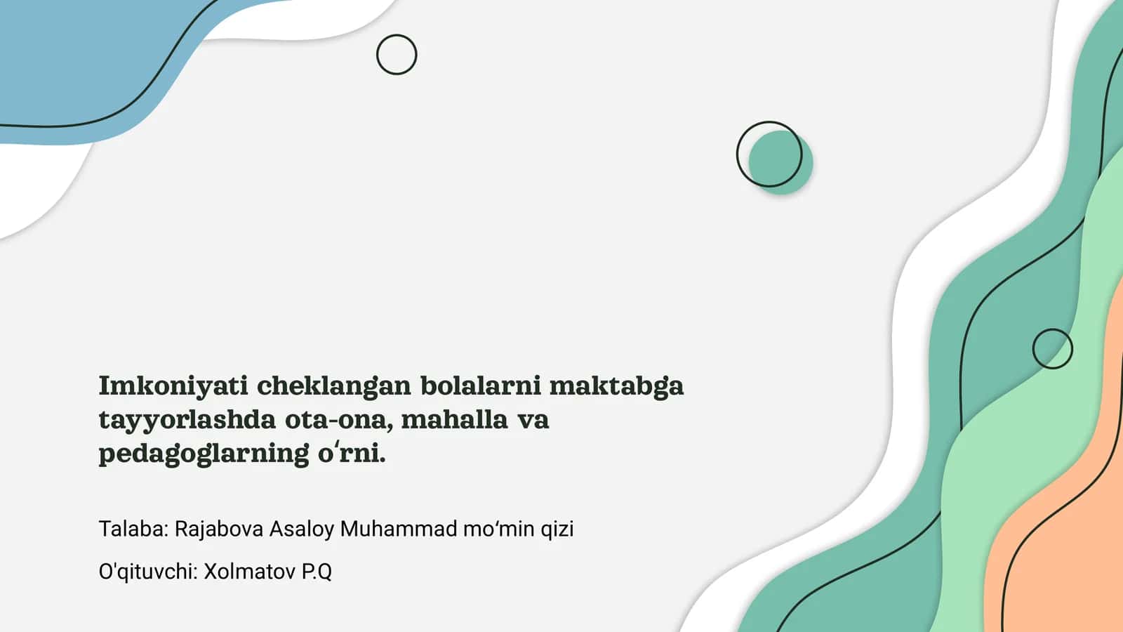 Imkoniyati cheklangan bolalarni maktabga tayyorlash 1