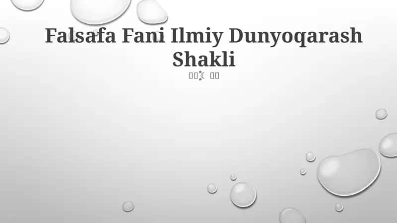 Falsafa Fani Ilmiy Dunyoqarash Shakli 1