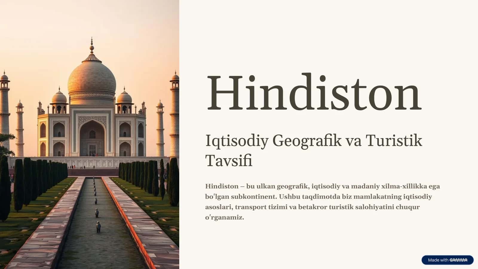 Hindiston Iqtisodiy Geografik va Turistik Tavsifi 1