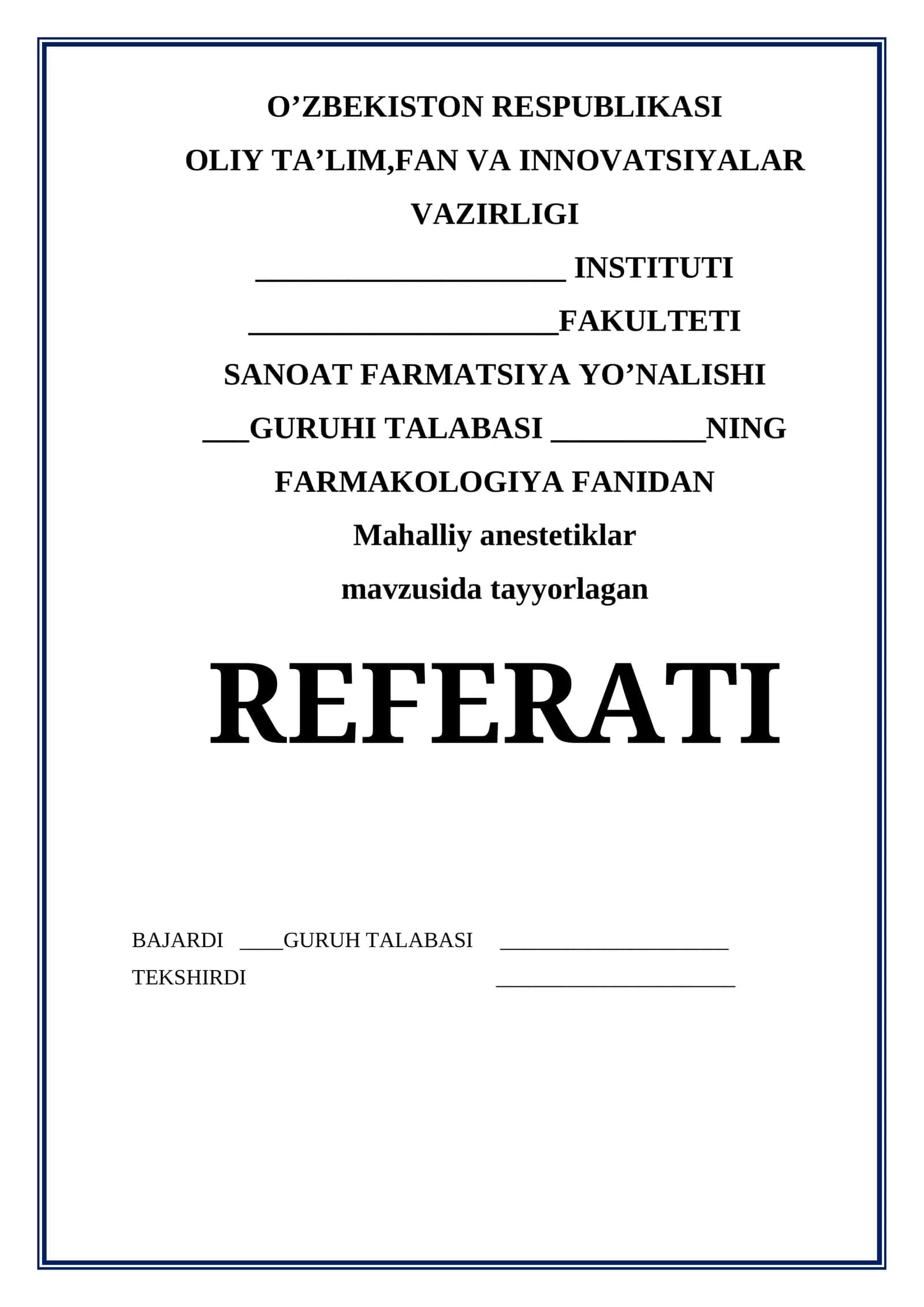 Mahalliy anestetiklar 1