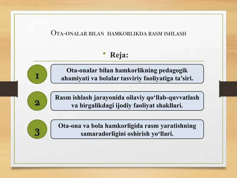 Ota-onalar bilan hamkorlikda rasm ishlash 1