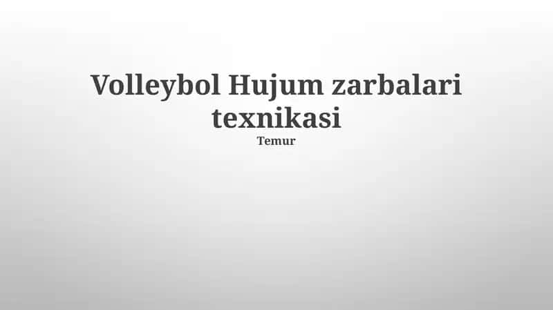 Volleybol Hujum zarbalari texnikasi 1