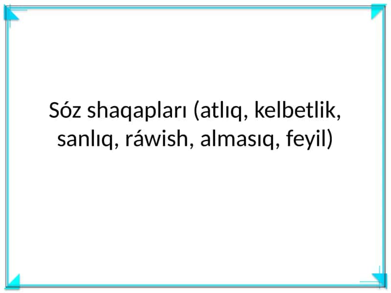 Sóz shaqapları 1