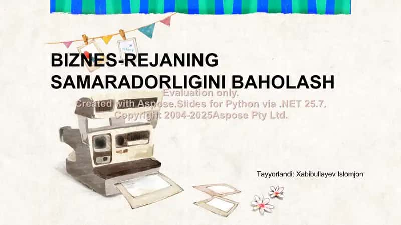 Biznes-rejaning samaradorligini baholash 1