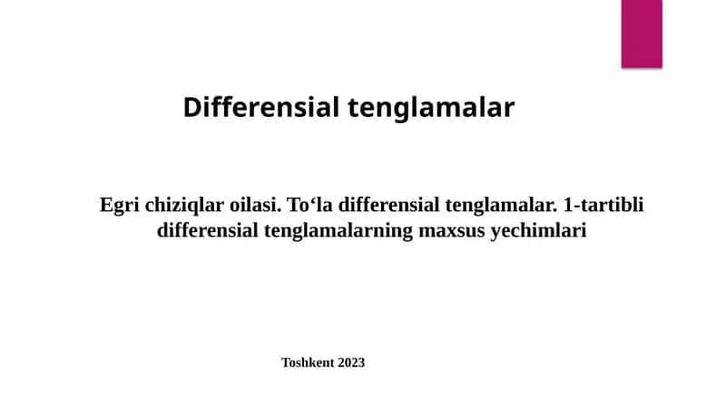 Egri chiziqlar oilasi 1