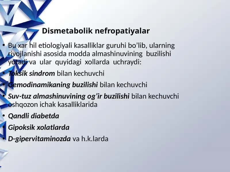 Dismetabolik nefropatiyalar 1
