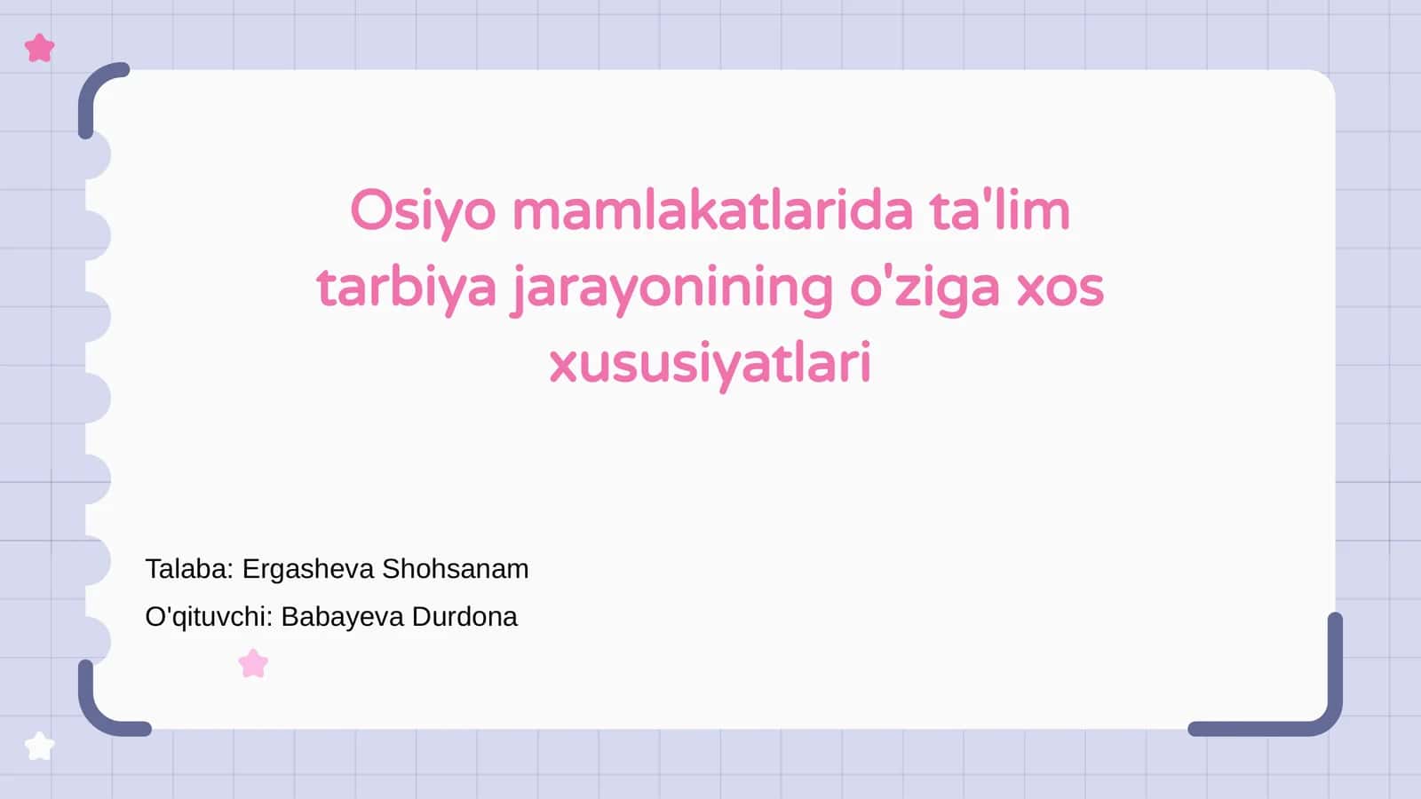 Osiyo mamlakatlarida ta'lim tarbiya jarayonining o'ziga xos xususiyatlari 1