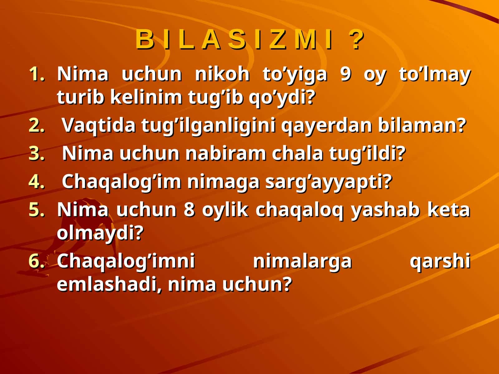 "OY KUNI ETIBVA CHALATUG’ILGAN CHAQALOQLARVA ULARNINGANATOMO-FIZIOLOGIK XUSUSIYATLARI" 1