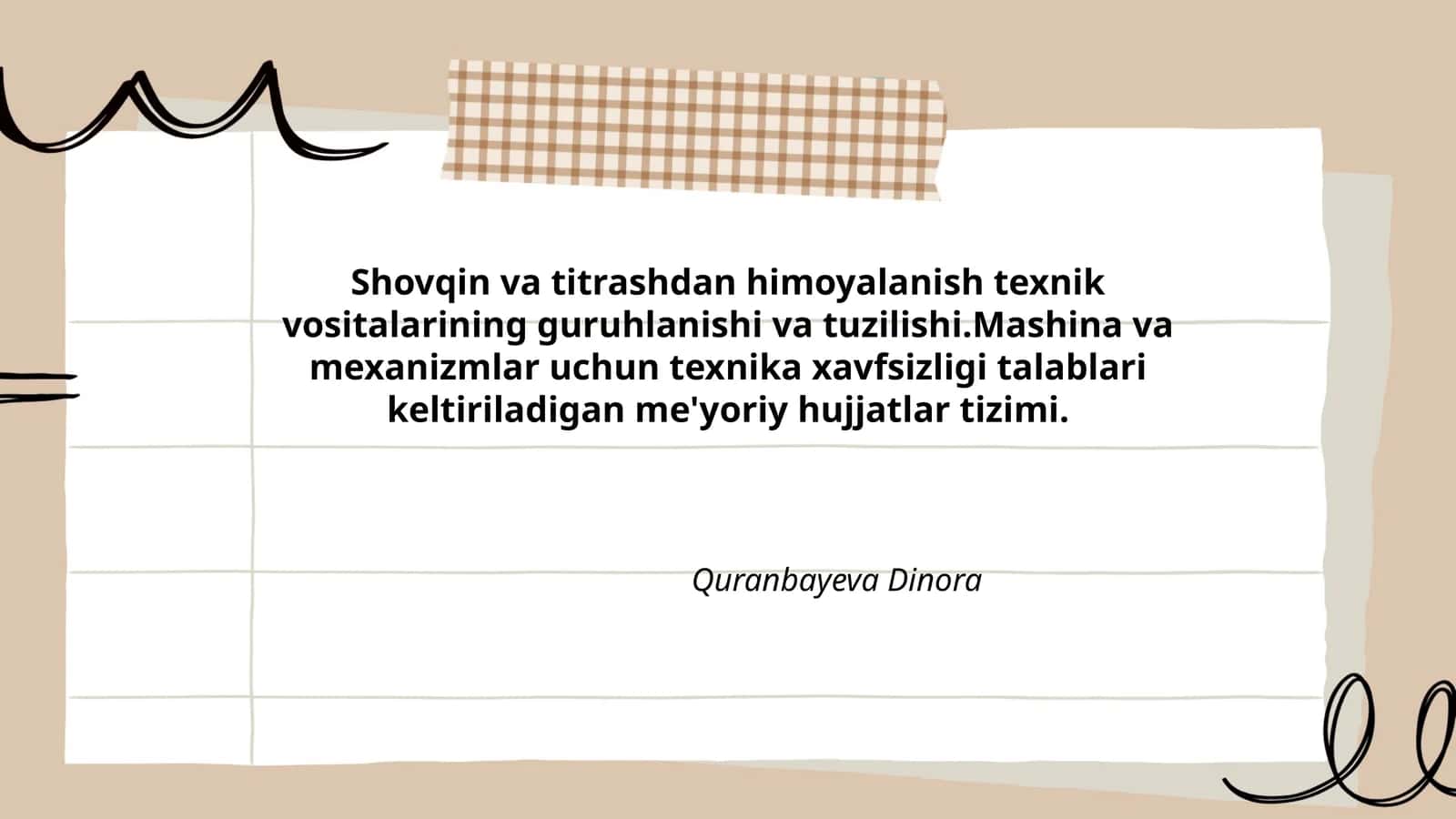 Shovqin va titrashdan himoyalanish texnik vositalarining guruhlanishi va tuzilishi 1