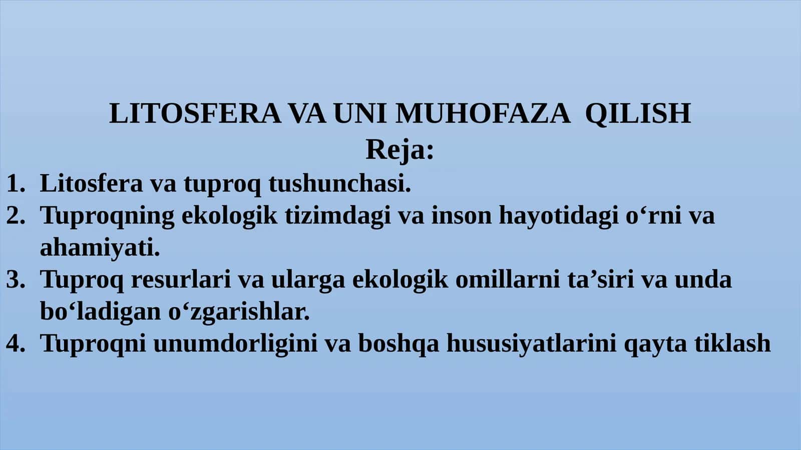 LITOSFERA VA UNI MUHOFAZA QILISH 1