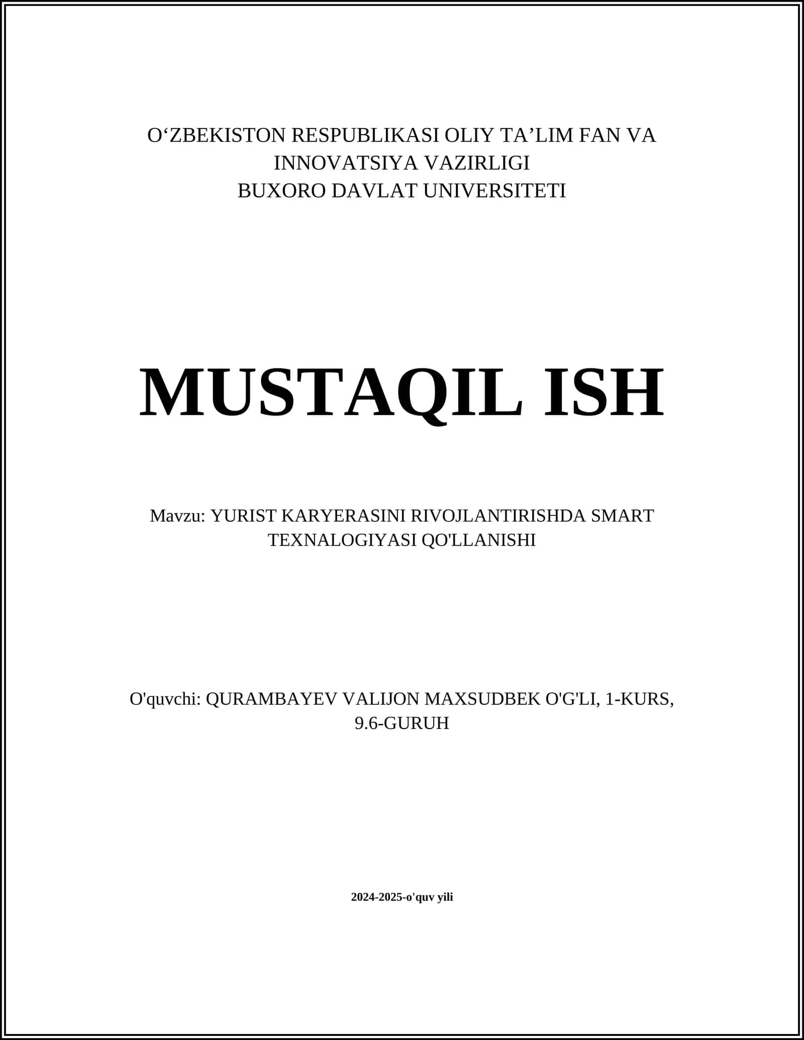 YURIST KARYERASINI RIVOJLANTIRISHDA SMART TEXNALOGIYASI QO'LLANISHI 1