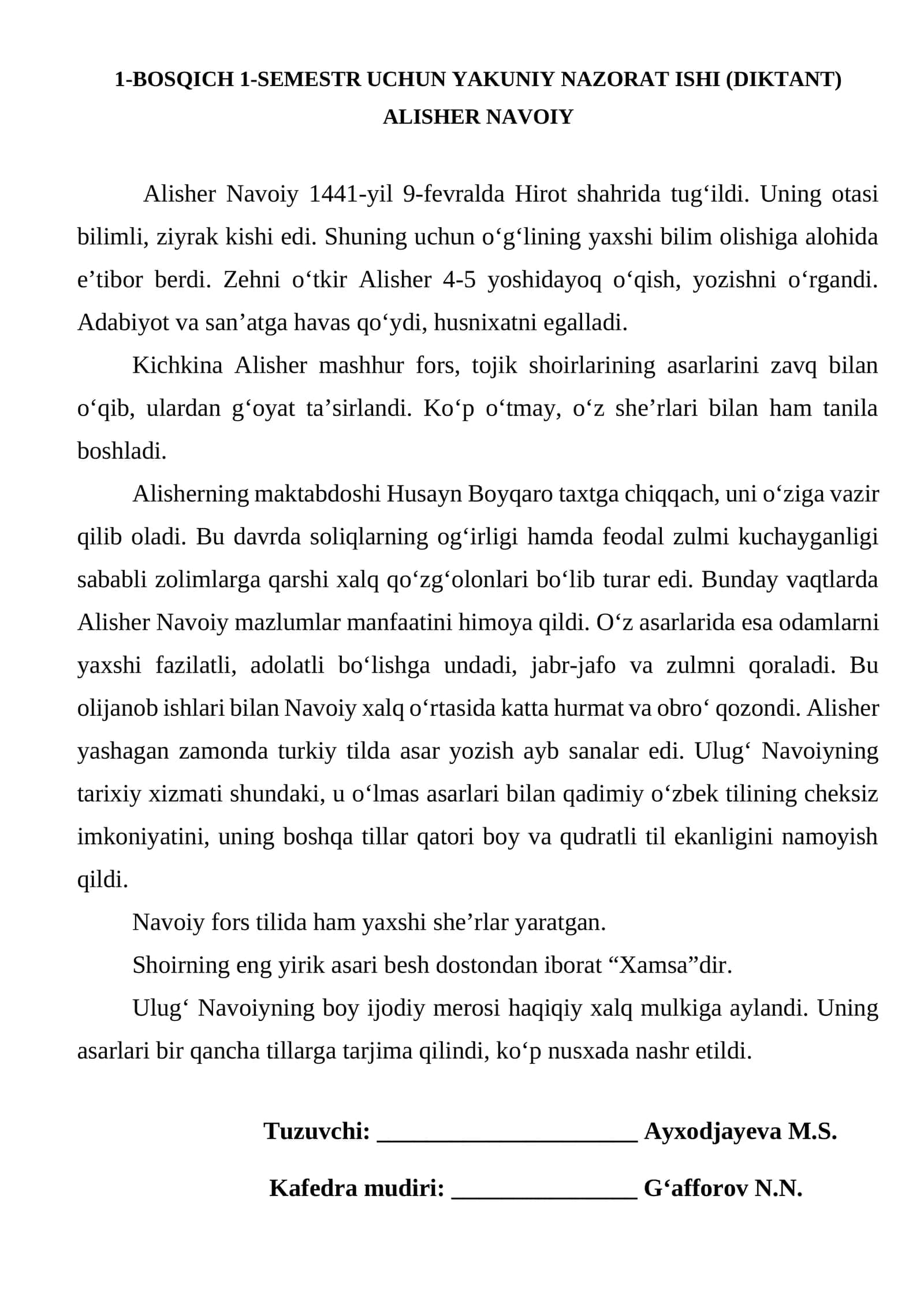 Alisher Navoiy 1