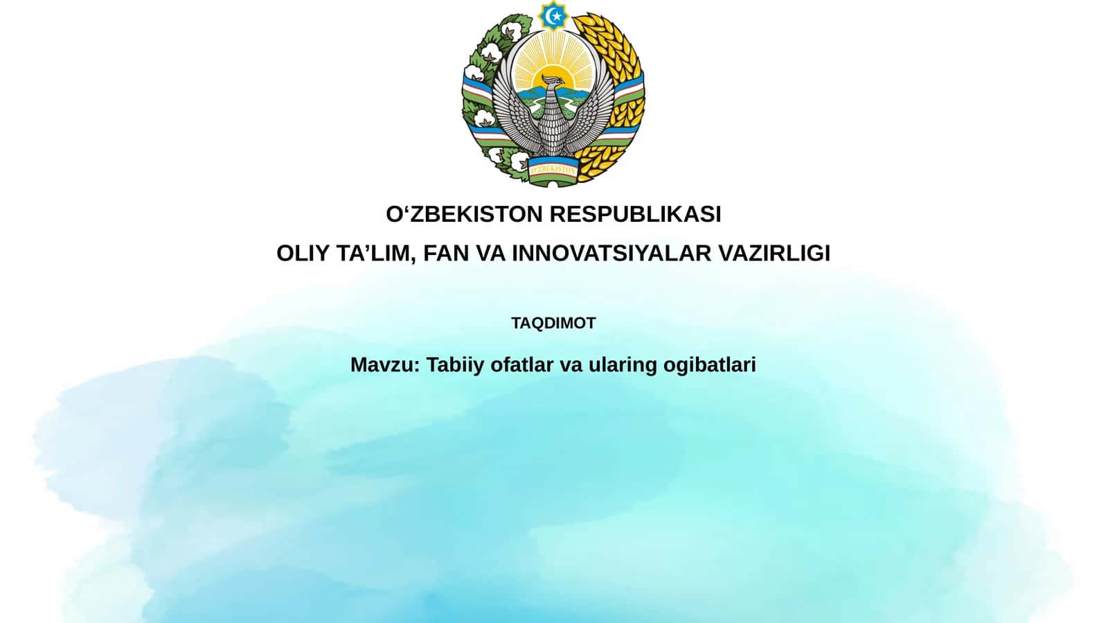 Tabiiy ofatlar va ularning oqibatlari 1