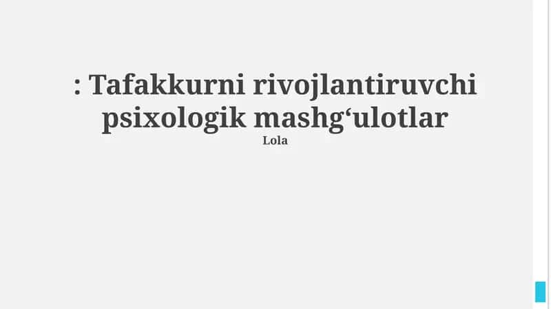 Fikrni rivojlantiruvchi psixologik mashqlar 1