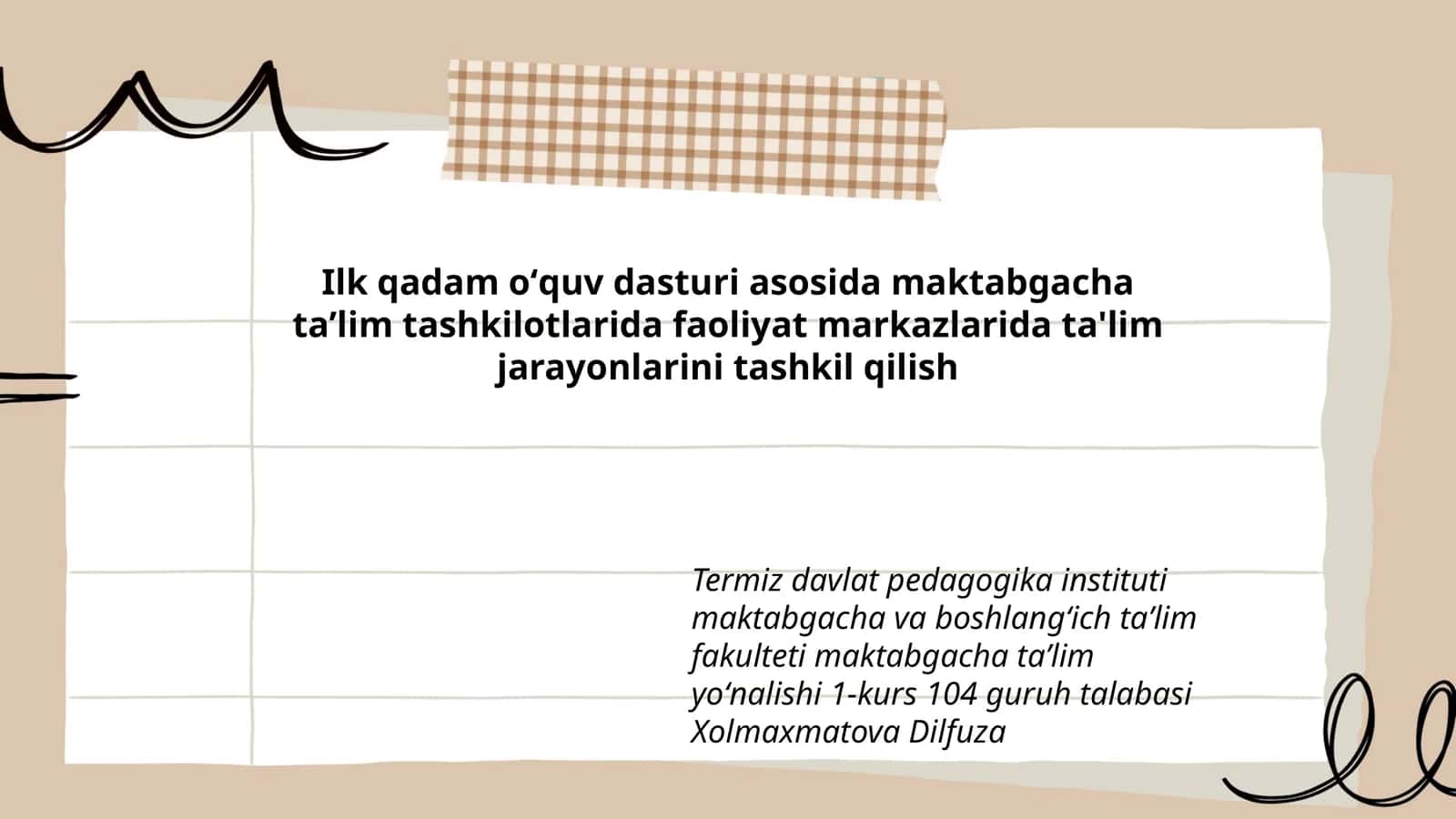 Ilk qadam oʻquv dasturi asosida 1