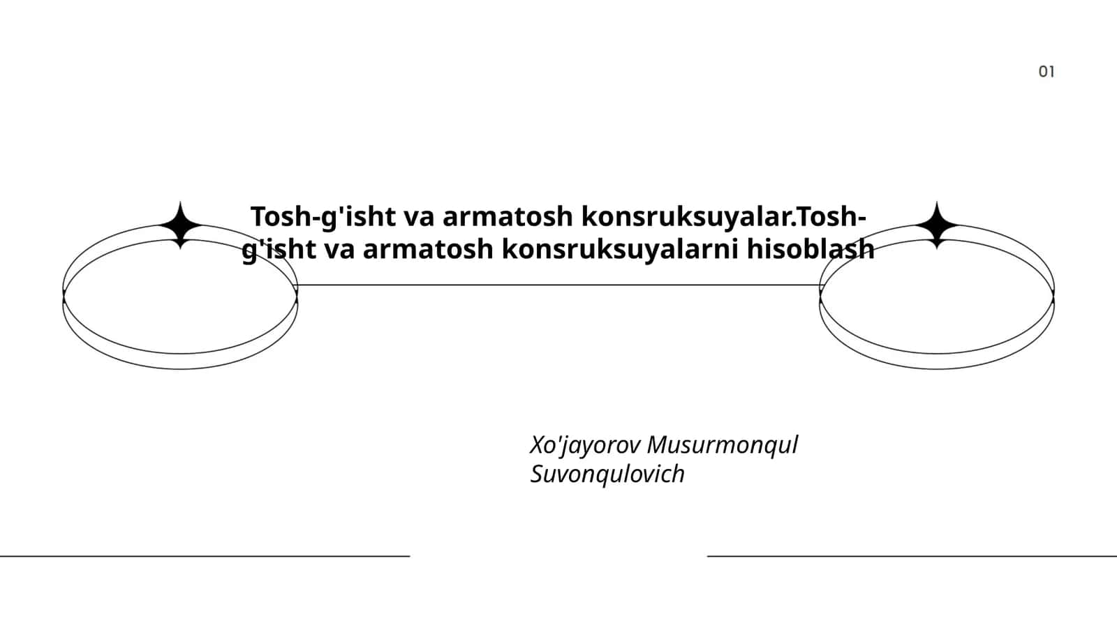 Tosh-g'isht va armatosh konsruksuyalar.Tosh-g'isht va armatosh konsruksuyalarni hisoblash 1