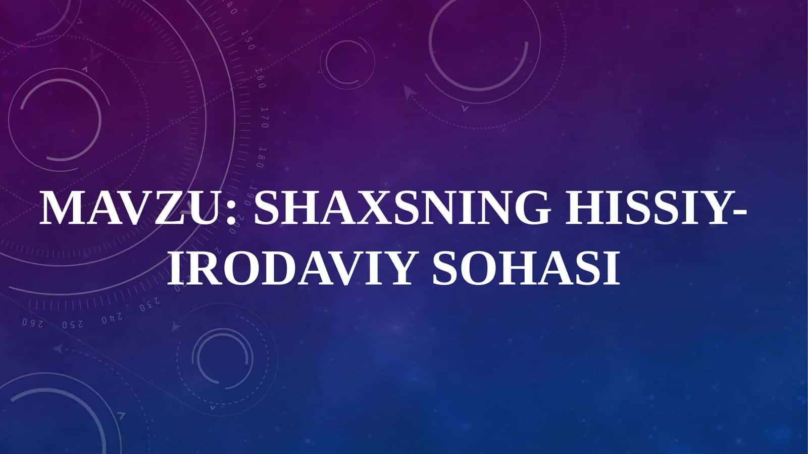 Shaxsning hissiy-irodaviy sohasi 1