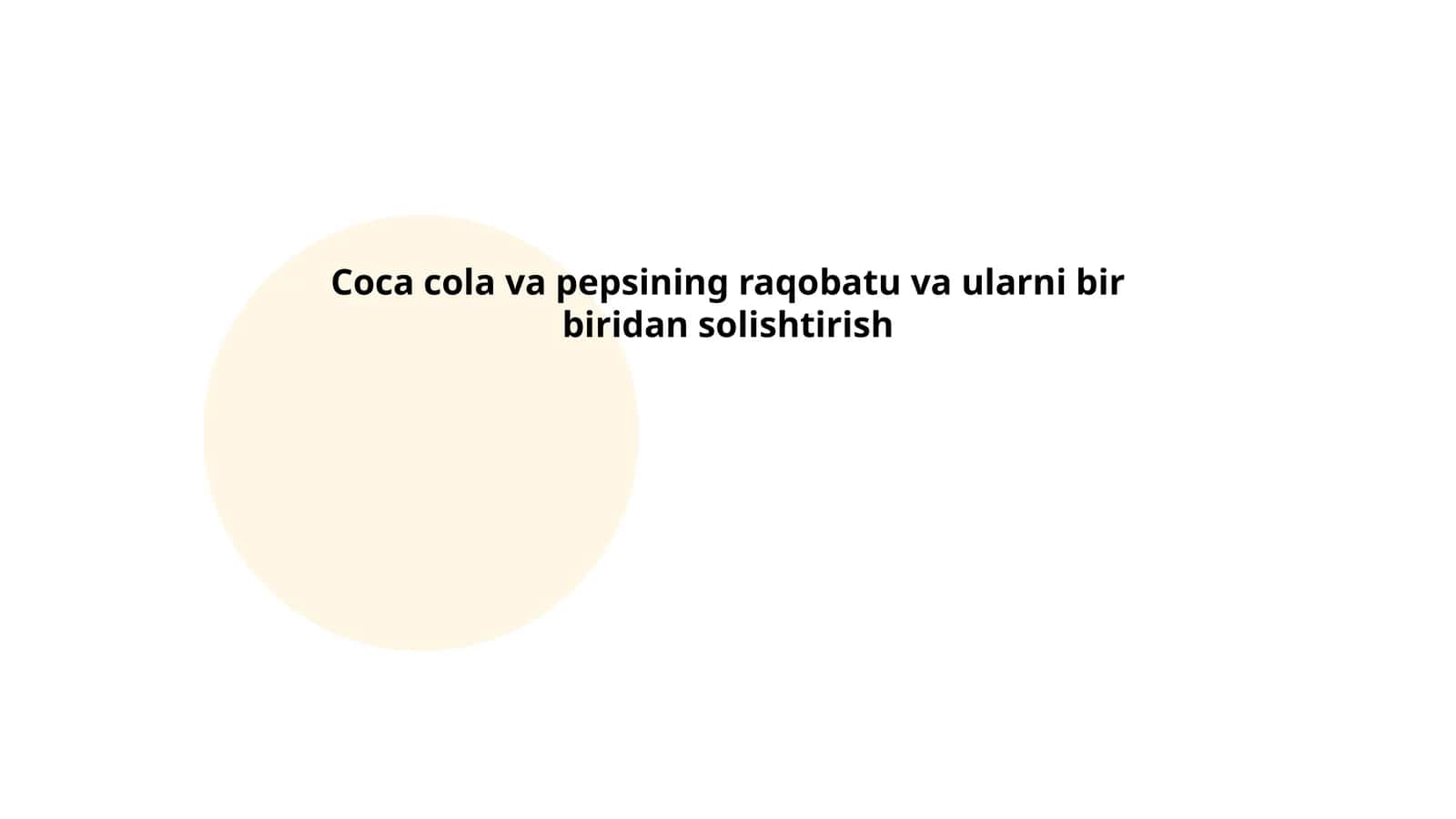 Coca cola va pepsining raqobatu va ularni bir biridan solishtirish 1