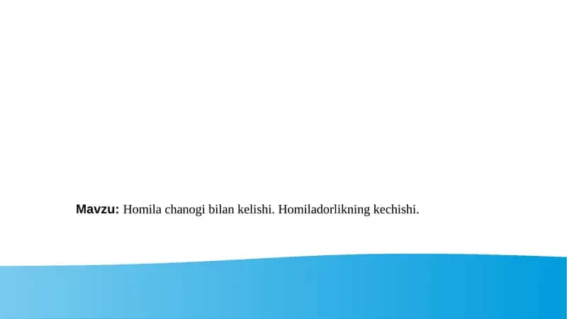 Homila chanogi bilan kelishi 1