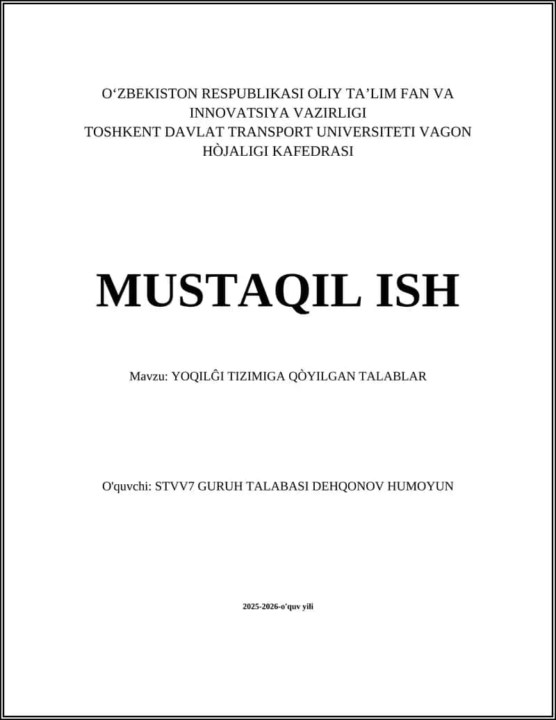 Yoqilg'i bak va rezervuar materiallari hamda konstruksion talablar 1