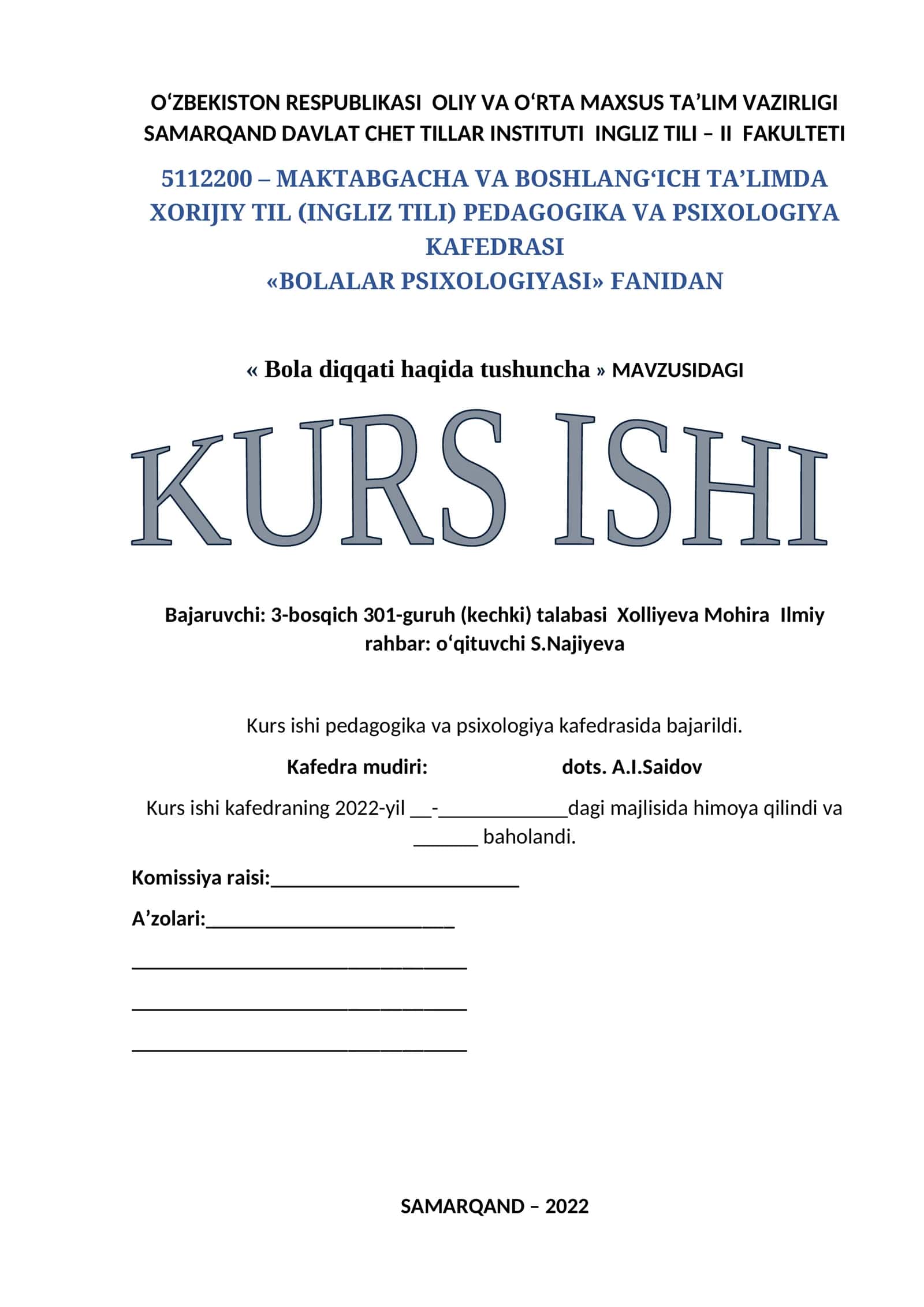 Bola diqqati haqida tushuncha 1