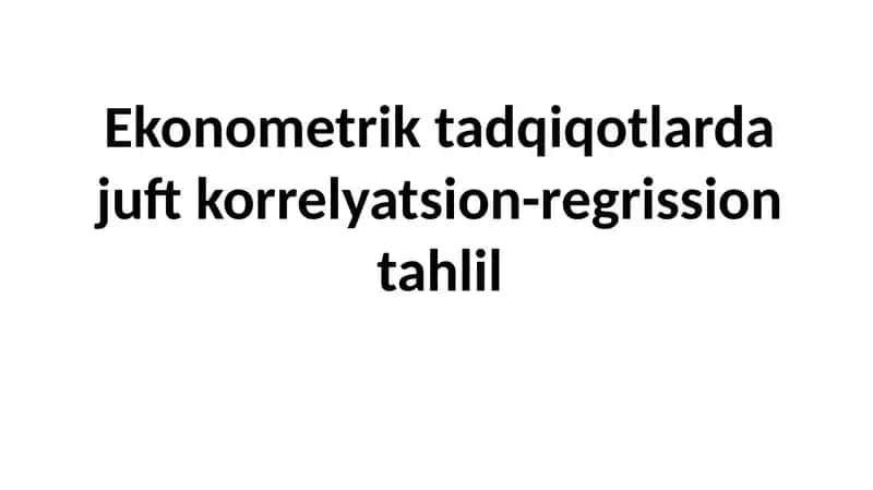 Ekonometriktadqiqotlar 1