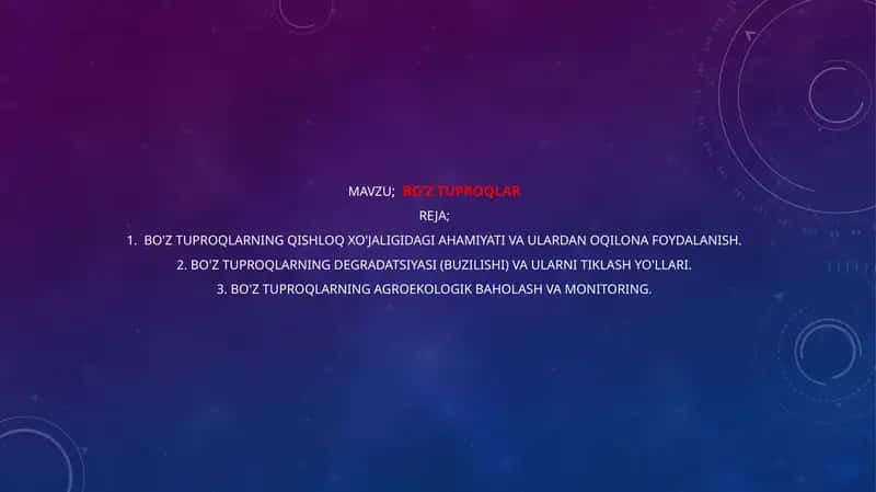 Bo'z Tuproqlar 1