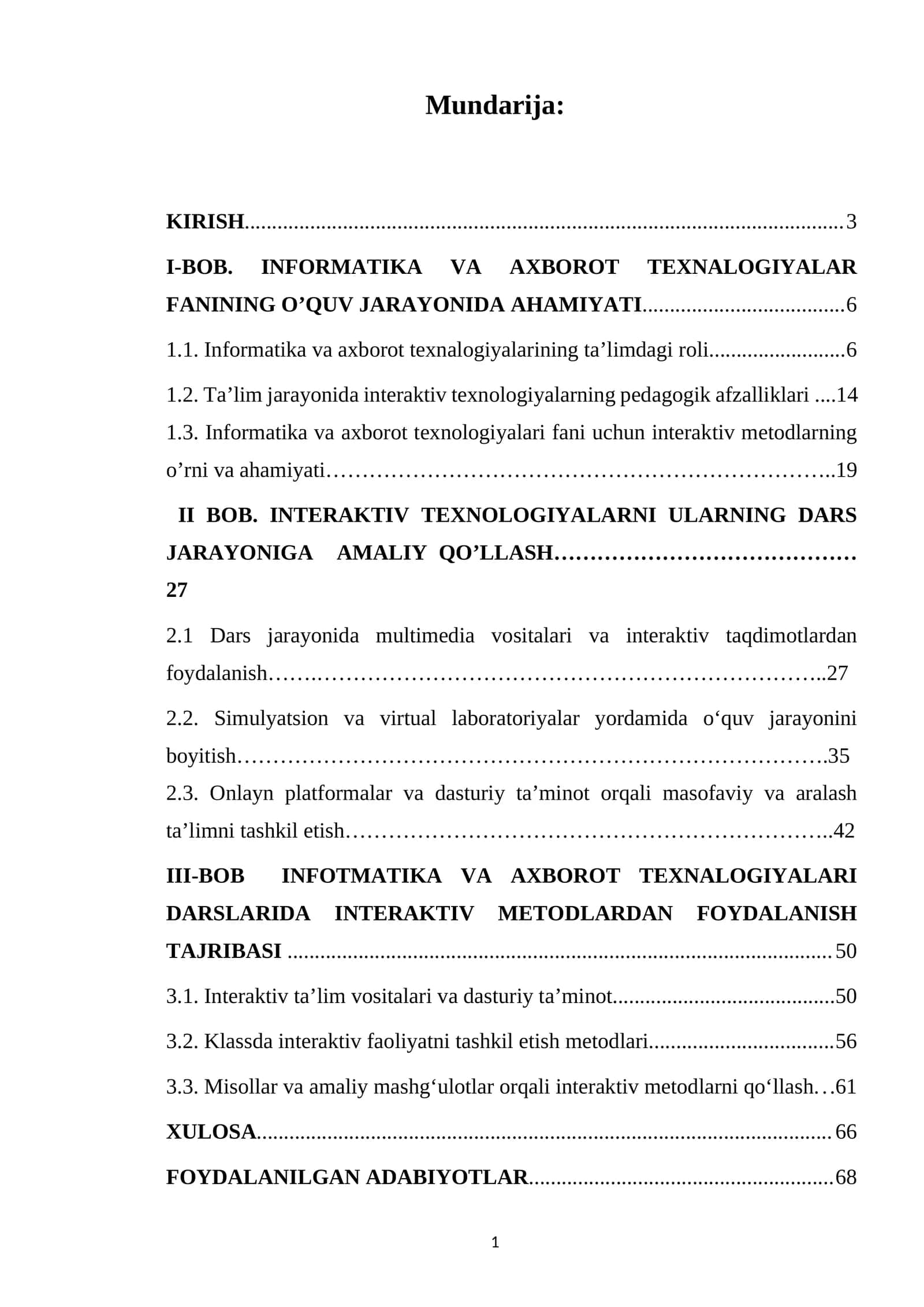 INTERAKTIV TEXNOLOGIYALARNI ULARNING DARS JARAYONIGA AMALIY QO’LLASH 1