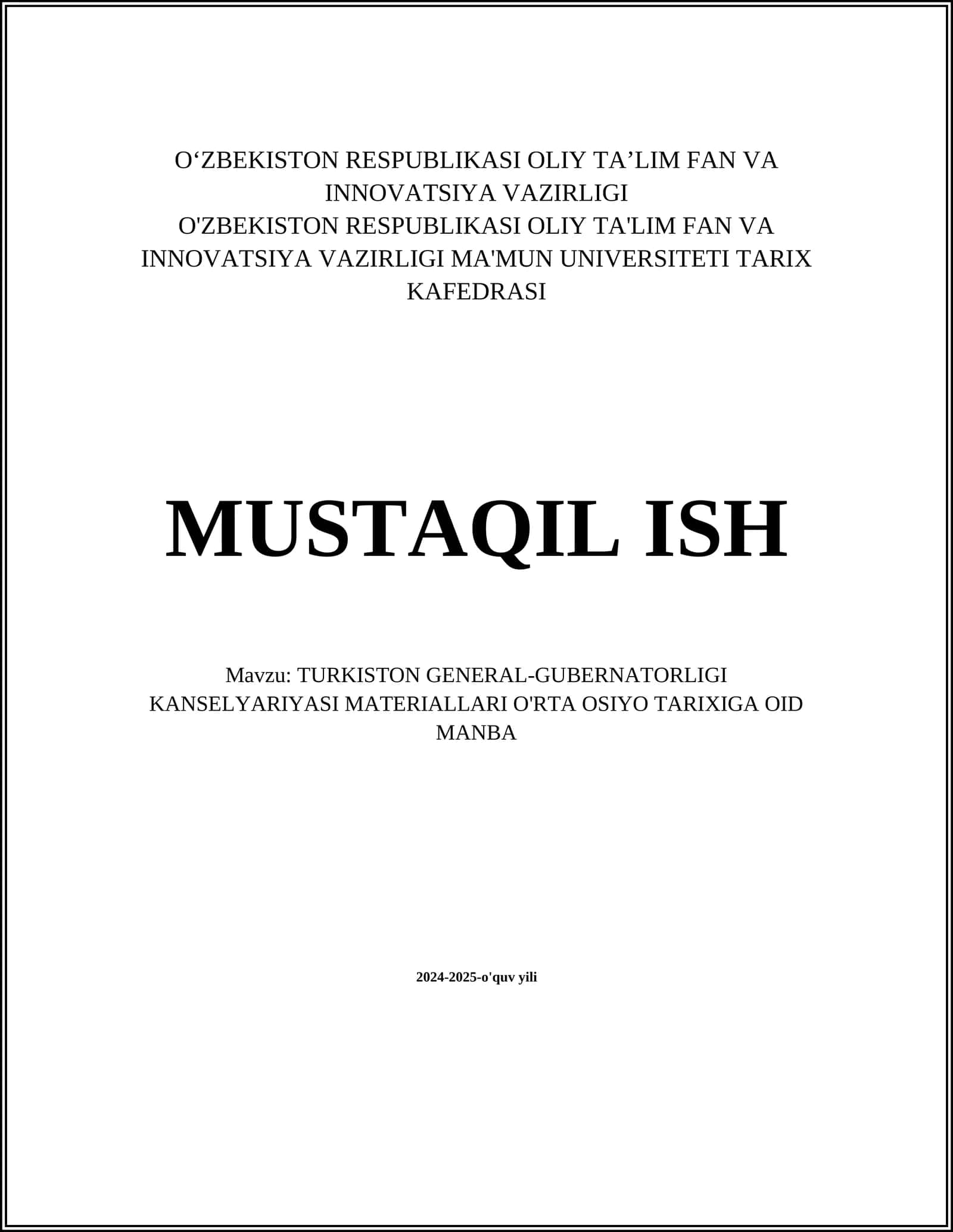 Turkiston general-gubernatorligi tashkil topishi 1