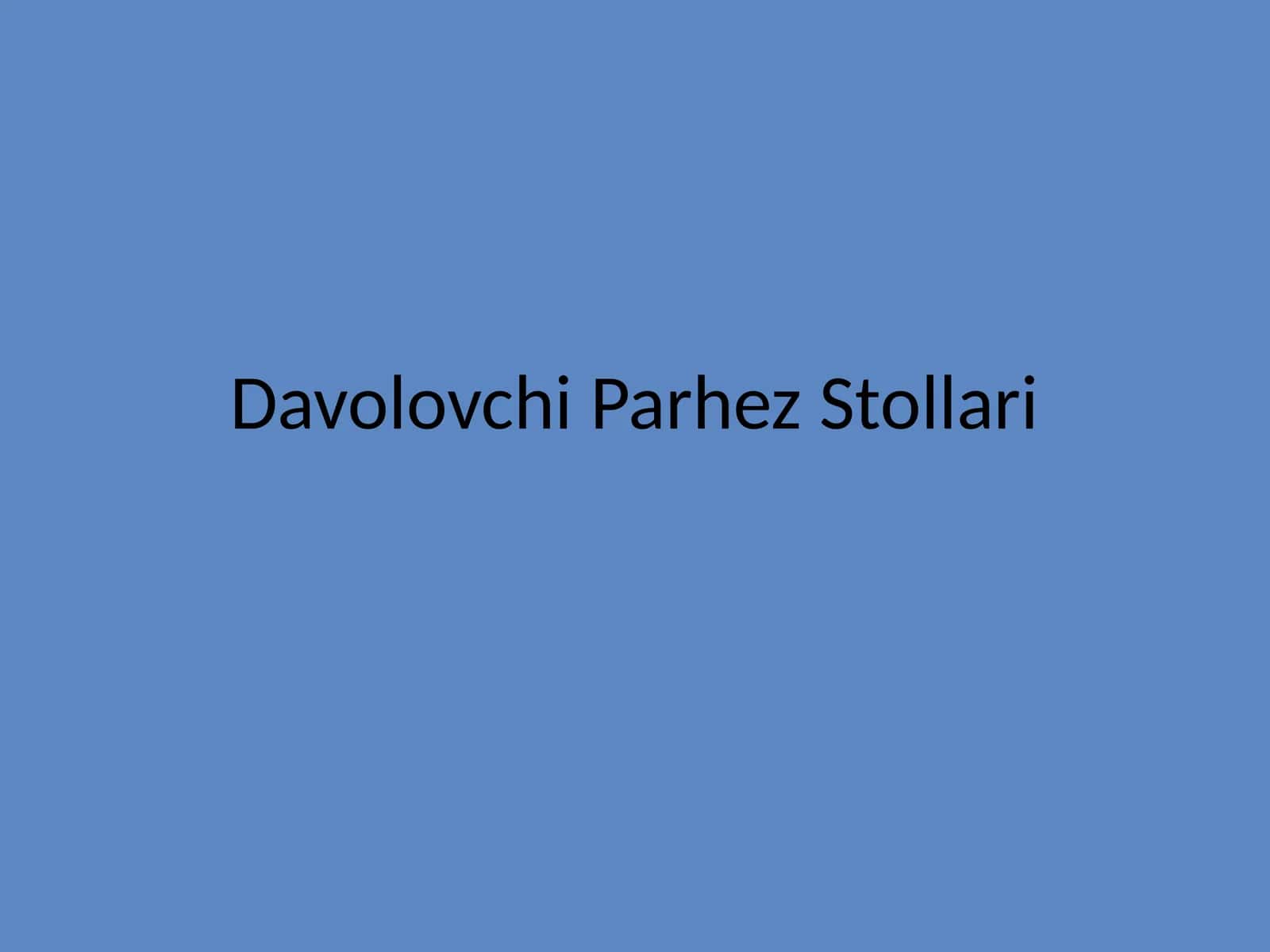 Davolovchi Parhez Stollari 1