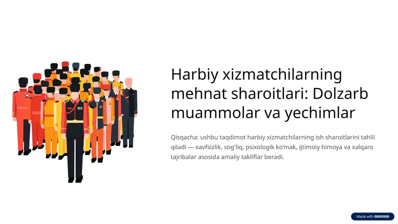 Harbiy xizmatchilarning mehnat sharoitlari: Dolzarb muammolar va yechimlar 1