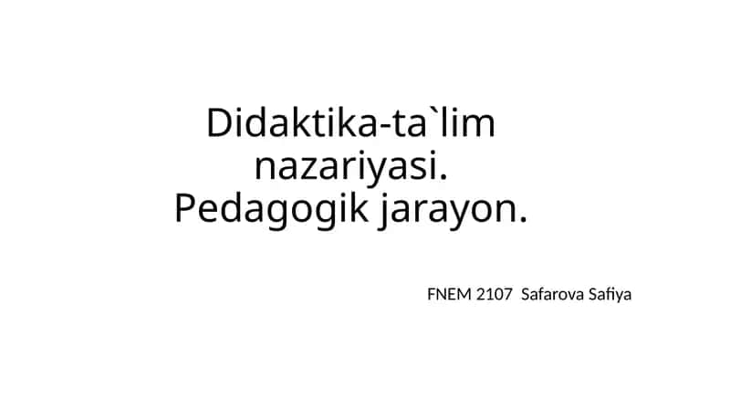 Didaktika-ta`limnazariyasi 1
