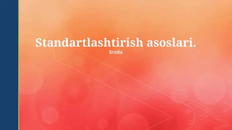 Standartlashtirish asoslari 1