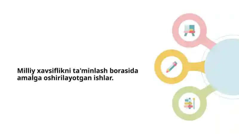Milliy xavsiflikni ta'minlash borasida amalga oshirilayotgan ishlar.