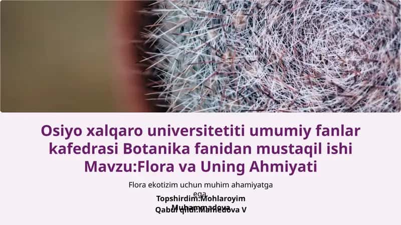 Flora va taksonomiya 1