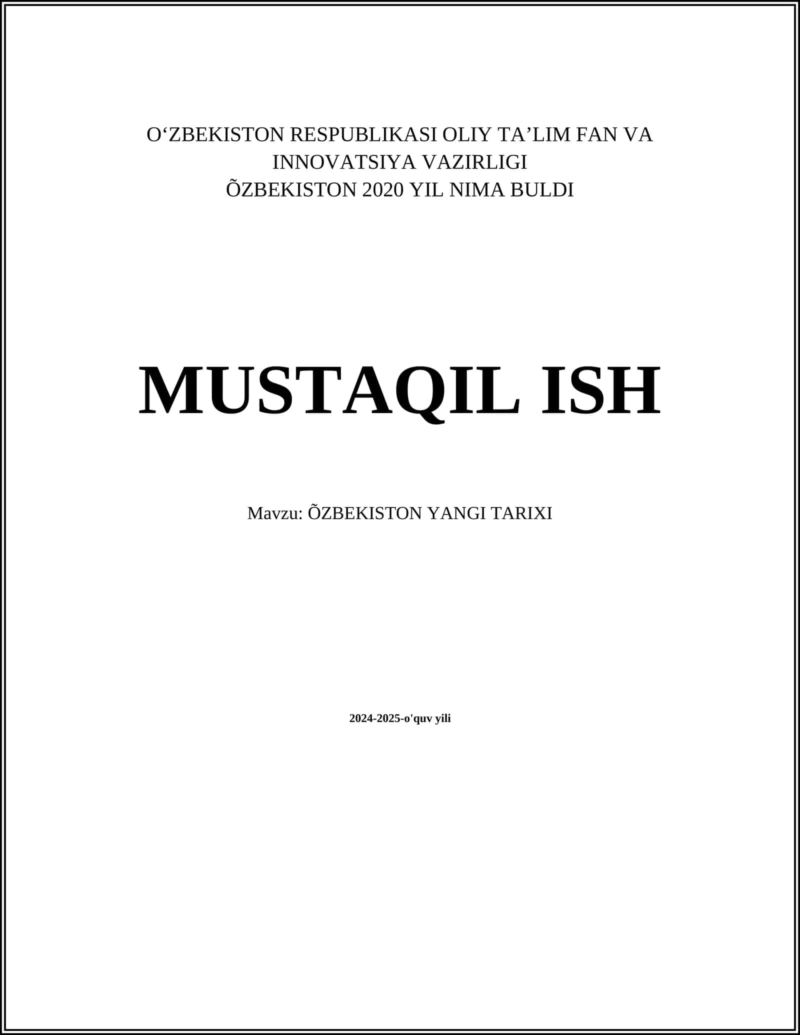ÕZBEKISTON YANGI TARIXI 1