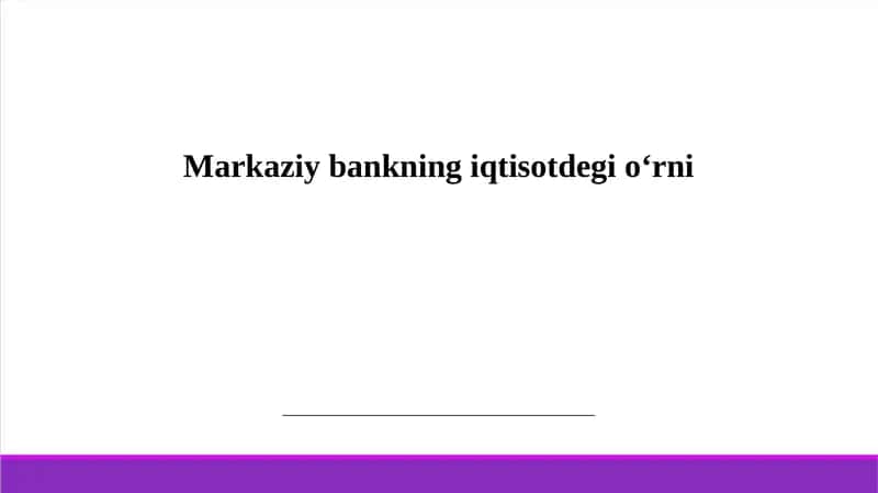 Markaziybankningiqtisotdegio‘rni 1