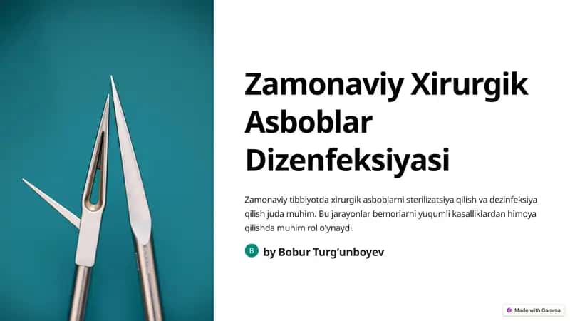 Zamonaviy Xirurgik Asboblar Dizenfeksiyasi 1